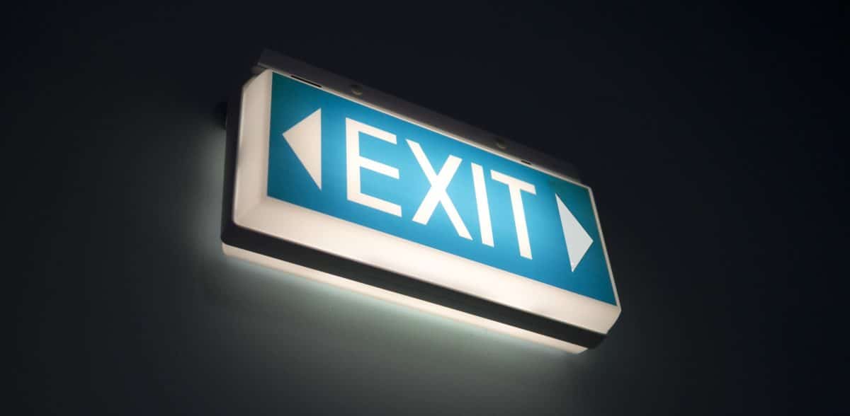 An image of a glowing exit sign